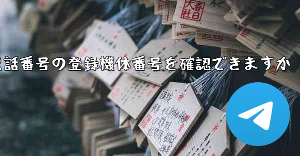国内携帯電話番号の登録機体番号を確認できますか - 電報Windowsチュートリアルチュートリアル