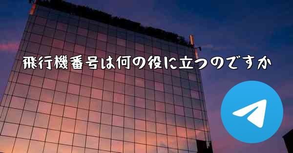 飛行機番号は何の役に立つのですか - 電報Windowsチュートリアルチュートリアル