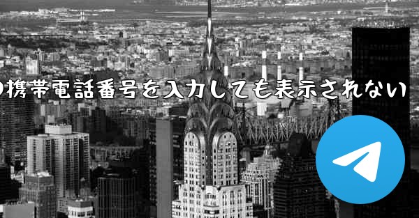 紙飛行機の携帯電話番号を入力しても表示されない - 電報Windowsチュートリアルチュートリアル